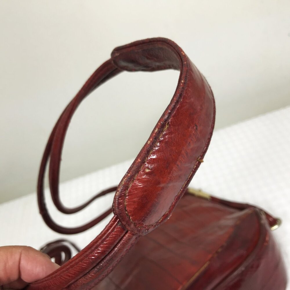 Vintage Oxblood Eelskin Shoulder Bag Korea - Picture 4 of 16
